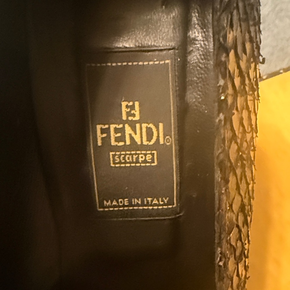 Fendi Snakeskin Real Python Brown Pumps Size 6 - image 5